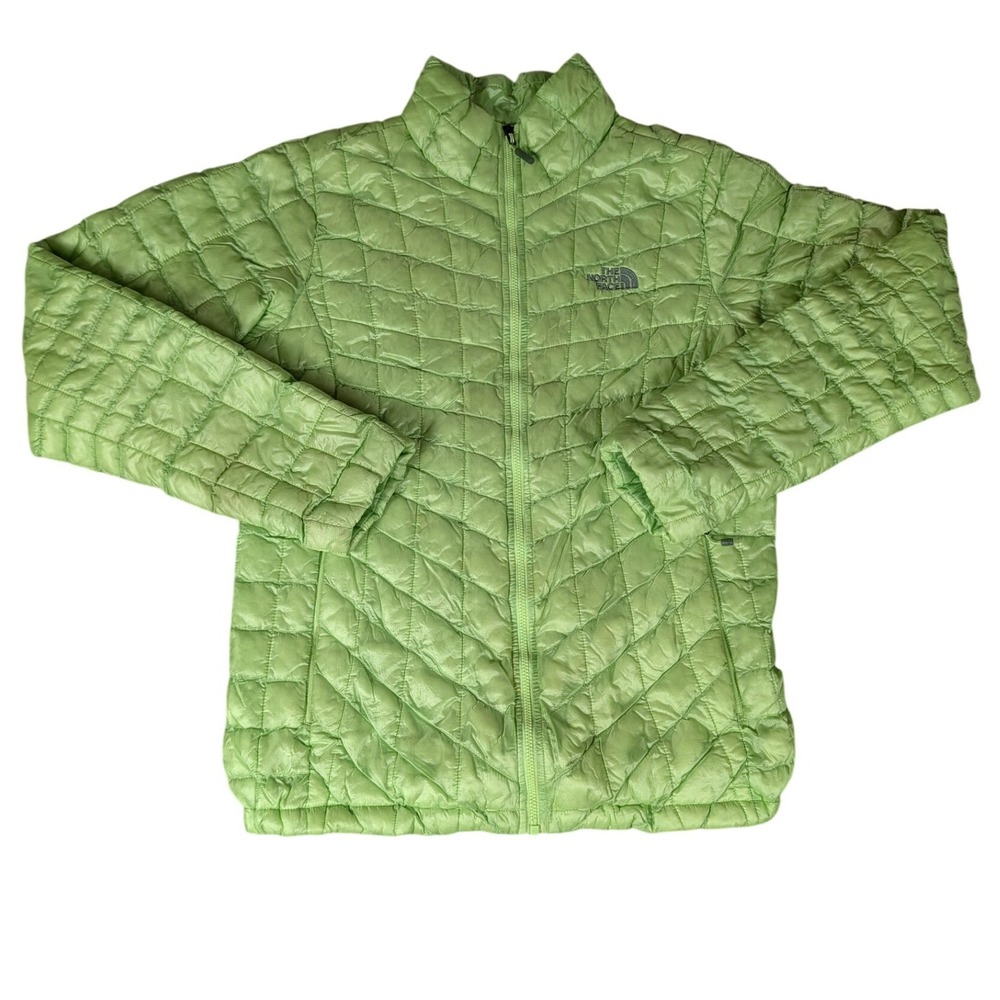 The North Face Womens Thermoball Eco Puffer Jacket Green Quilted Full Zip M